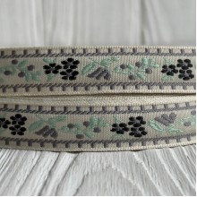 Жакард-вишиванка (ТВ-№37), 1,8 см, сірий з чорними квіточками, рулон 45 м