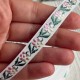 Жакард-вышиванка (ТВ-№45), 1,2 см, белый с розово-желтым цветком, рулон 45 м