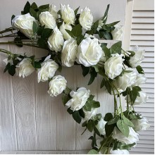 Цветочная лиана с розами (С31041), 1,2 м, айвори, шт.