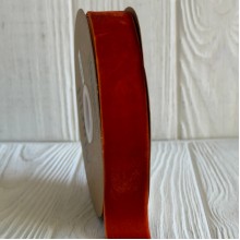 Велюровая лента, 2,5 см, теракоттовая, рулон 9 м