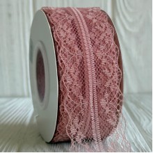 Мереживна стрічка (D30477), 4 см, темно-пудрова, рулон 23 м Мереживна стрічка (D30477), 4 см, темно-пудрова, рулон 23 м