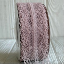 Кружевная лента (D30477), 4 см, коньячная, рулон 23 м