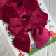 Бархатные бантики (С30843), 9х9,5 см, бордовые, упаковка 6 шт. 