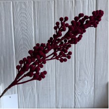 Веточка с бархатными ягодками (С30862), 66 см, бордовый, шт. 