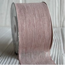 Лента с фактурой лена (D22740), 4 см, мокко, рулон 9 м
