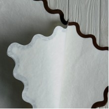 Бумага с бархатным кантом (J01312), 53х42 см, белая с коричневым, упаковка 5 шт.