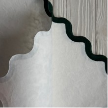 Бумага с бархатным кантом (J01312), 53х42 см, белая с темно-зеленым, упаковка 5 шт.