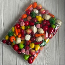 Микс фруктов и овощей, 3,5-5 см, цветной микс, упаковка 100 шт.