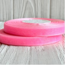 Органза 0,6 см, розовый, рулон 45 м