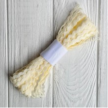 Тесьма зиг-заг, 5 мм, молочный, моток 13 м