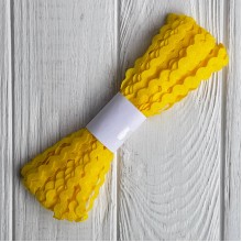 Тесьма зиг-заг, 5 мм, желтый, моток 13 м