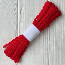 Тесьма зиг-заг, 5 мм, красный, моток 13 м