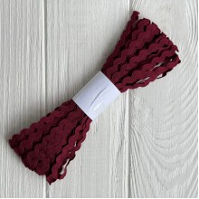 Тесьма зиг-заг, 5 мм, бордовый, моток 13 м