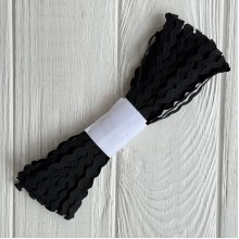 Тесьма зиг-заг, 5 мм, черный, моток 13 м