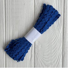 Тесьма зиг-заг, 5 мм, темно-синий, моток 13 м