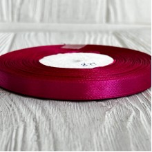 Атлас 0,6 см, темно-малиновий, рулон 33 м, УПАКОВКА 10 рулонів