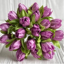 Подснежник, 2 см, баклажановый, пучек из 20 цветочков