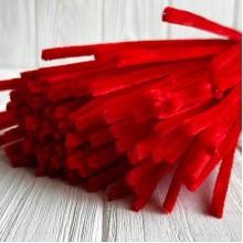 Синельная проволока простая, 6 мм х 30 см, красный, 100 шт.