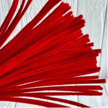 Синельная проволока простая, 6 мм х 30 см, красный, 100 шт.