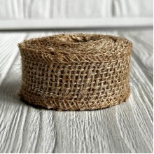 Лента-мешковина, 3 см, натуральный, 2 м