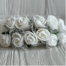 Роза фатин 1,5-2 см, белая, упаковка 12 пучков (144 шт.) Роза фатин 1,5-2 см, белая, упаковка 12 пучков (144 шт.)