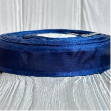 Органза с атласным кантом, 2,5 см, сапфировый, рулон 45 м Органза с атласным кантом, 2,5 см, сапфировый, рулон 45 м