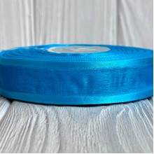 Органза с атласным кантом, 2,5 см, бирюзовый, рулон 45 м Органза с атласным кантом, 2,5 см, бирюзовый, рулон 45 м