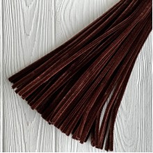 Синельная проволока простая, 6 мм х 30 см, коричневый, 100 шт.