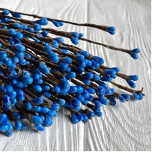 Декоративная ветка с тычинками, 40 см, темно-синий, упаковка 100 шт.