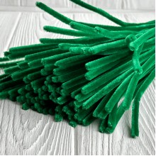 Синельная проволока простая, 6 мм х 30 см, зеленый, 100 шт.