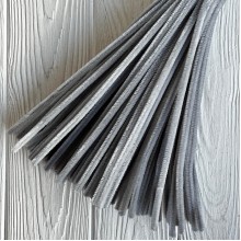 Синельний дріт простий, 6 мм х 30 см, сірий, 100 шт. Синельний дріт простий, 6 мм х 30 см, сірий, 100 шт.