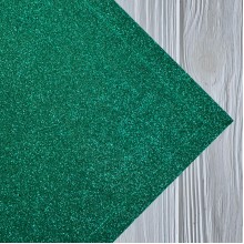 Фоамиран с глиттером, 2 мм, зеленый, 20х30 см, упаковка 10 шт.