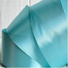 Атлас 5 см, лазурний, рулон 33 м