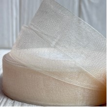Органза 2,5 см, молочный, рулон 45 м