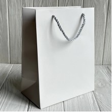 Подарочный пакет "L", 32х26х12 см, белый, упаковка 12 шт.