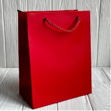Подарочный пакет "L", 32х26х12 см, красный, упаковка 12 шт.