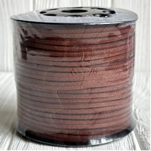 Кожаный шнур, 0,26х1,4 мм, коричневый, рулон 90 м 