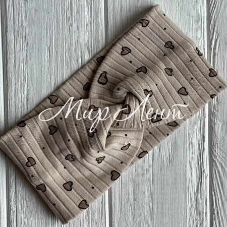 Повязка рубчик в сердечко детская (до 7 лет), 18х9 см, бежевая, шт.