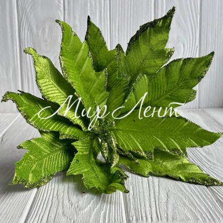 Пуансеттия бархатная (С30270), 34х30 см, оливковая, шт.