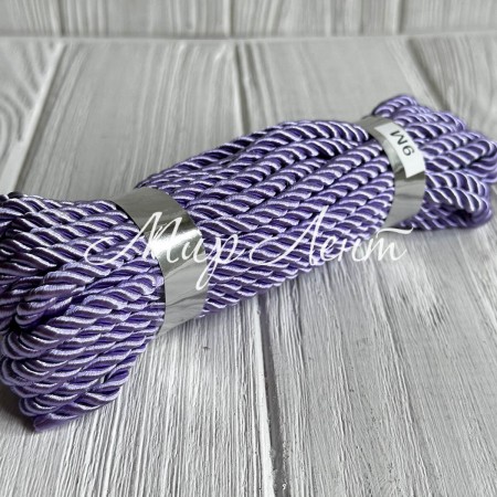 Шнур декоративний, 5 мм, ліловий, рулон 9 м