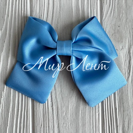 Атласный бант (с уточкой), 12х11 см, голубой, шт.