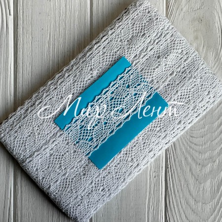 Кружево вязане (D30087 / 5010В), 4 см, біле, рулон 13 м