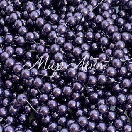 Жемчуг на нити Vip, 8 мм, черничный, упаковка 500 г
