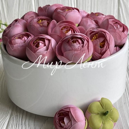 Бутон ранункулюса, 4 см, пудровый, упаковка 25 шт.