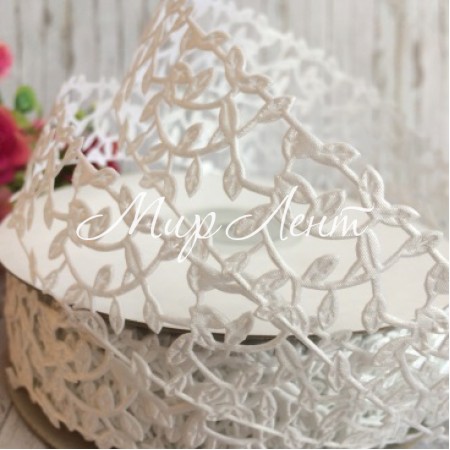 Кружевная лента Лавель, 3 см, белый, рулон  20 м