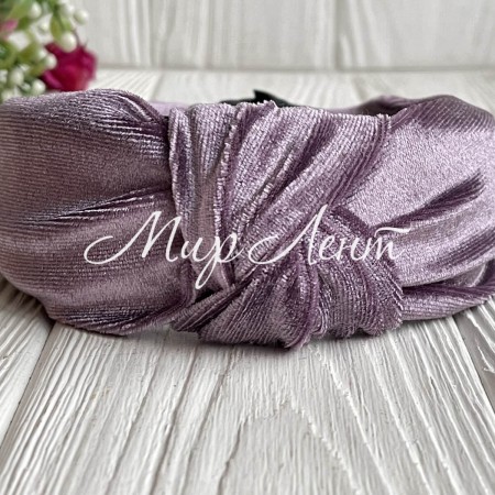 Обруч чалма велюр широкий, 4,5 см, лавандовый, шт.