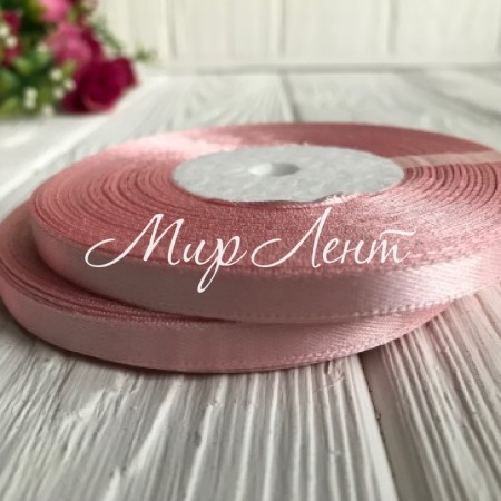 Атлас 0,6 см, ванильно-пудровый, рулон 33 м, УПАКОВКА 10 рулонов