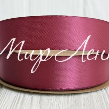 Двусторонняя атласная лента New (премиум), 2,5 см, винный, рулон 23 м