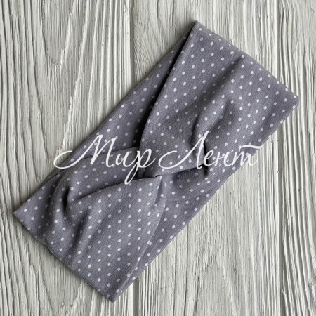 Повязка детская стрейч кулир, 8х17 см, серая в мелкий горох, шт.