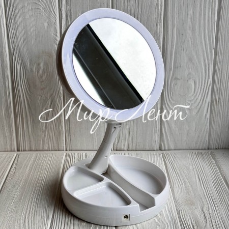 Дзеркало з підсвіткою кругле, 15,5 см, біле, шт.